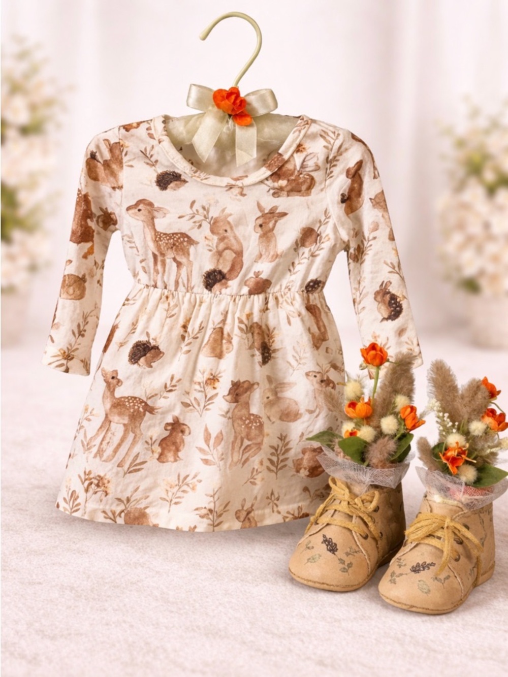 Baby Shower Centerpiece Woodland Animal Dress & Shoes Table Decor
